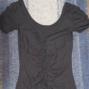 Black tee with ruffles